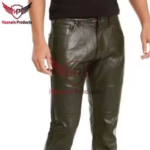 Pantalons de moto en cuir de vachette en gros de qualité pakistanaise pour hommes pantalons en cuir pakistanais pantalons en cuir en gros - Product Image 4