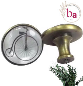 Couvercle en verre de cristal en métal en laiton antique pour boutons de tiroir d'armoire de cuisine et poignée élégante pour commode chambre à coucher utilisation d'hôtel-[MC 65] - Product Image 1