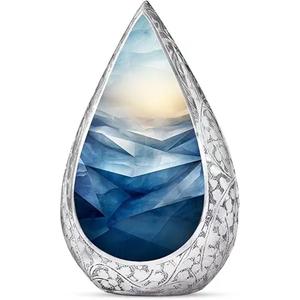 Top haute qualité belle papillon larme crémation adulte urne pour cendres humaines urne souvenir décorative avec sac en velours gratuit - Product Image 2