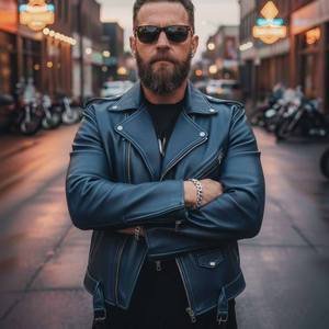 Veste en cuir de motard pour homme, veste décontractée à capuche à motif écossais pour l'été, pour garçons - Product Image 5
