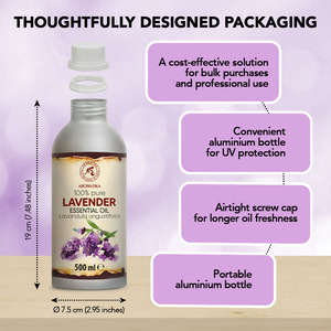 Aromatika Huile Essentielle de Lavande 100% Pure et Fraîche 500ml Distillée à la Vapeur Aromathérapie Naturelle pour Usage Domestique pour Tous Types de Peau - Product Image 4