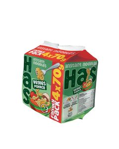 HAS Fried Vegetable Instant Noodles <b>Wheat</b> Flour Family <b>Pack</b> 3-Minute Cooking 18% Fat 12 Months Shelf Life HALAL/HACCP/Kosher - Product Image 1