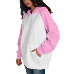 Sweat à capuche long surdimensionné pour femme personnalisable, 100% coton, respirant, impression de logo personnalisée, style streetwear, OEM - Product Image 2