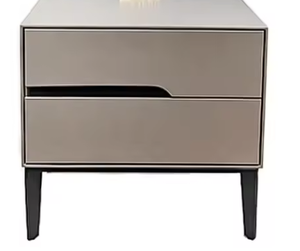 โต๊ะข้างเตียงไม้จริงสไตล์นอร์ดิกหรูหราทันสมัยลิ้นชักเก็บของทำจากหนังดีไซน์ใหม่เฟอร์นิเจอร์ห้องนอนสมัยใหม่สำหรับทางเข้าอพาร์ตเมนต์ - Product Image 1