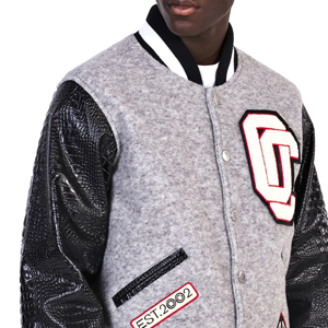 Chaquetas universitarias con cuello levantado y bordado personalizado, ropa de invierno de lana de gran tamaño, chaqueta con letras de calle, ropa personalizada - Product Image 6