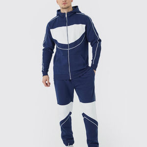 Ensemble de survêtement streetwear en molleton pour homme, 100 % personnalisé, haute qualité, avec fermeture éclair, capuche, taille élastique, tailles régulières et grandes tailles - Product Image 1