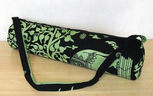 กระเป๋าใส่เสื่อโยคะผ้าใบผ้าฝ้ายหรูหรามีสไตล์ทันสมัยทนทานน้ำหนักเบาสีสันสดใสพิมพ์ลายดอกไม้ซักได้สำหรับไปยิมโยคะท่องเที่ยว - Product Image 4