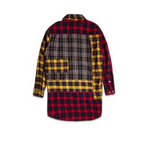 Chemise décontractée à carreaux pour homme en flanelle 100 % coton avec motif patchwork - Product Image 2