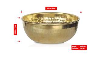 Cuenco de latón pulido para mesa de comedor, Frutero de Metal decorativo, vajilla hecha a mano para cocina y hogar - Product Image 2