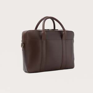 Porte-documents vintage en cuir véritable marron grande taille, sac souple The Captain avec fermeture éclair, étanche, style messager pour le bureau et le travail - Product Image 4