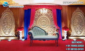 Arco de Boda Moderno, Marcos de Fondo de FRP, Marcos de Fibra para Escenarios de Boda, Fondo para Ceremonia de Boda Hindú, Dorado, Irlanda - Product Image 5