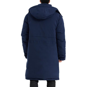 Calidad Premium azul cremallera larga con capucha a prueba de viento hombres mujeres Unisex ligero personalizado Parka chaquetas - Product Image 2