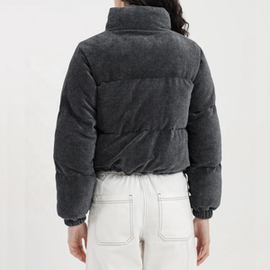 Custom Logo Padded Down <b>Jackets</b> Wholesale Fashion Zip up Bubble <b>Jacket</b> New Design <b>Women</b> Corduroy Puffer <b>Jacket</b> - Product Image 3