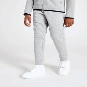 Custom Brand Logo <b>Boys</b> Tech Fleece Tracksuit 69% Cotton 31% Polyester Heather <b>Grey</b> Full Zip Hoodie <b>Joggers</b> Sweatpants Winter - Product Image 3