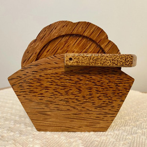Ensemble soucoupe et support en bois de noix de coco soucoupes en bois de coco les moins chères de la meilleure qualité d'usine du Vietnam - Product Image 6