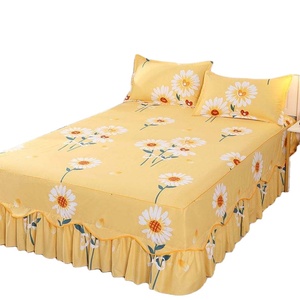 High Quality Double Layer Bedspread Floral Printed <b>Bed</b> sheet Bilateral <b>Bed</b> <b>Skirt</b> + 2 Pair Of Pillowcase <b>bed</b> sheets For Home - Product Image 1