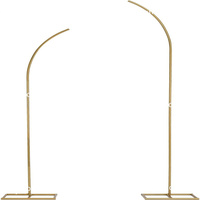 Ensemble de 2 supports d'arche de fond en métal moderne, dorés, avec revêtement en poudre, dessus incurvé, cadres d'arche de mariage