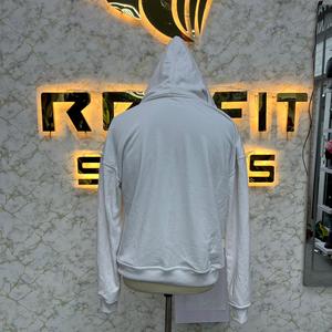 Rexfit Mens Distressed Zip Up Hoodie with <b>Chest</b> Embroidery | Contrast Sleeve Streetwear Hoodie | Casual Fashion Zipper Hoodie - Product Image 4