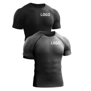 Protector de erupción cómodo de secado rápido para hombres a la venta Protector de erupción de manga corta de Color sólido para hombres para ropa de Fitness Precio razonable OEM - Product Image 1