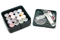 Kit de couture miniature en plastique durable, 21 pièces, fils et aiguilles portables pour les voyages et les réparations à domicile