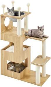 Fabricant de meubles en bois spacieux et transparents pour animaux de compagnie griffoir pour chat maison moderne meubles de style classique arbre à chat - Product Image 1