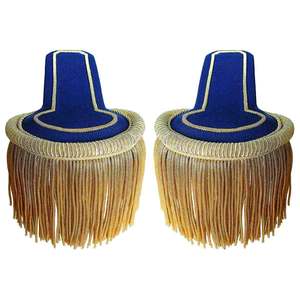 Hombreras de Venezuela con Flecos de Cordón Dorado, Bordadas con Roble y Laurel, Cosidas, Tela de Alta Calidad, Estilo Imperio - Product Image 1