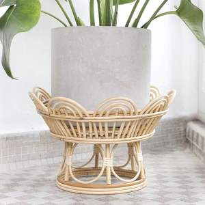 Décoration de jardin Jardinière ronde en fer et canne et jardinière en osier et jonc de mer de couleur naturelle - Product Image 5