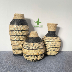 Nouveau design PRODUIT EN VENTE Vases en rotin Décoration Vase à fleurs séchées Table Décoration nordique Décoration de pièce Écologique - Product Image 1