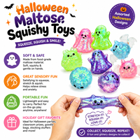 Nouveaux Squishies personnalisés Halloween en gel de maltose, géants, en forme de boulette, de citrouille et de fantôme, scintillants, jouets anti-stress avec boîte de présentation