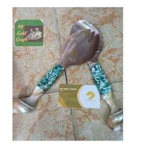 Poignée Seashell Spoon Cuillère en nacre artisanale unique pour le café et le dessert à la maison - Product Image 4