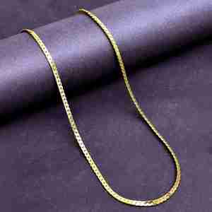 Collar de Cadena de Espiga o Serpiente de Micro Oro de 14K, 18K y 24K al por Mayor, Cadena de Moda, Diseño de Cadena Moderno, Estilo de Eslabones de Serpiente - Product Image 2