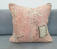 Housse de coussin en laine pure berbère, coussin marocain noué à la main, coussin Azilal, décoration intérieure, fabriqué au Maroc