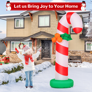 Décorations de canne à sucre géantes de Noël de 6 pieds, décorations de Noël gonflables de canne à sucre <span class=keywords><strong>avec</strong></span> LED - Product Image 4
