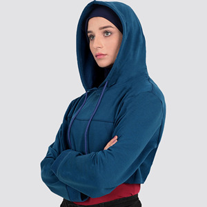 Sweat-shirt court de qualité supérieure, haut court pour femmes, sweat-shirt à cordon de serrage, haut court de fitness, ensemble de sweat-shirts courts pour femmes, vente en gros - Product Image 5