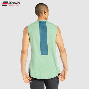 Débardeurs de sport légers pour hommes, vêtements de sport d'été décontractés, col rond, gilet découpé aux emmanchures, vente en gros de méthodes de tissage tricotées - Product Image 2