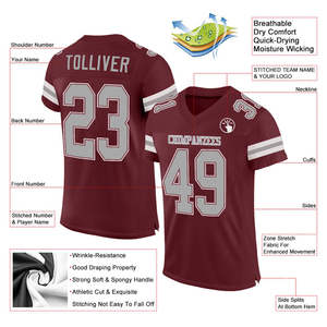 Camiseta de fútbol de talla grande personalizada de alta calidad, uniforme de fútbol americano transpirable con nuevos conjuntos cosidos - Product Image 2