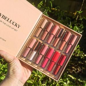 12-Color Vegan Liquid Lip Gloss <b>Makeup</b> <b>Vanity</b> Set Women Long-Lasting Waterproof Matte Shimmer Nude Red Lipstick Stylish Gift Box - Product Image 1