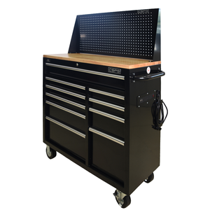 Armoire à outils roulante à 10 tiroirs de 104 cm Option OEM personnalisable pour le stockage de l'industrie des entrepôts de garage ou l'utilisation des mécaniciens - Product Image 1