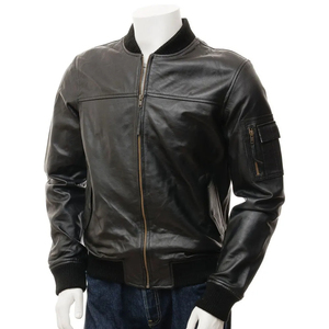 Chaqueta de cuero con cremallera frontal estilo High Street con bolsillos para adultos Hombres Directo de Fábrica-Suministro de alta calidad - Product Image 3