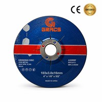 Disque de meulage Gracs 103 mm noir CE EN12413 pour métal INOX |   Centre encastré T27 de 4 pouces |   Roue abrasive à mailles en écailles de poisson 103x3x16mm