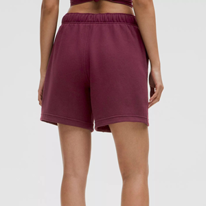 Shorts en molleton pour femme, qualité supérieure, coupe décontractée, 100 % coton, séchage rapide, taille mi-haute avec cordon de serrage, vente en gros, OEM - Product Image 4