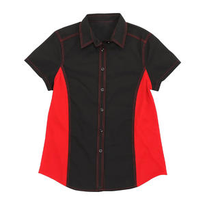 Camisas de trabajo de manga corta para mujer personalizadas, blusas de uniforme con logotipo bordado, ropa de oficina corporativa, proveedor de camisas de negocios - Product Image 4