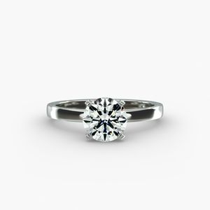 Bague de fiançailles solitaire géométrique ronde romantique avec diamant en moissanite pour toutes les occasions - Product Image 4