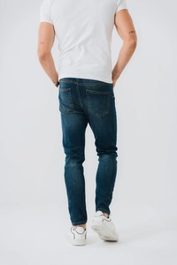 กางเกงยีนส์สแต็คเข้ารูปสำหรับผู้ชายกางเกงยีนส์สไตล์สตรีทพอดีตัวสำหรับผู้ชาย - Product Image 3