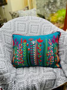 Handmade 18X18 Ấn Độ Trừu Tượng Hoa Thiết Kế Suzani Thêu Pom Pom Ren Ném Gối Bìa Thêu Đệm Trường Hợp Nhà - Product Image 4