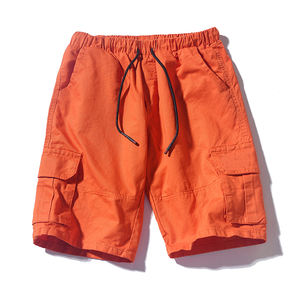 Pantalones cortos informales de algodón personalizables para hombre para el verano, cómodos y elegantes con cordones de patrón sólido - Product Image 1