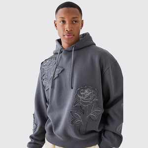 Sweat-shirts à capuche pour hommes 2025, en coton 100% tricoté, 400 g/m², écologiques, imprimés en relief, design personnalisé, cordon de serrage, coupe classique - Product Image 5