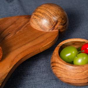 Platos de Madera Hechos a Mano, Plato para Servir, Tazas de Café, Plato de Madera para Tornos, Plato de Madera Cortado con Láser, Plato para Postre, Ovalado - Product Image 6