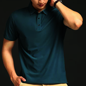 Fabricante personalizado logotipo bordado 100% algodón tejido botón manga corta sólido secado rápido Casual para camisas para hombres - Product Image 5