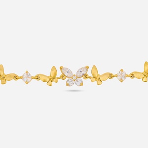 Pulsera de Mujer con Diseño de Mariposa y Circonitas, Baño de Oro/Rodio, Piedra Blanca, Aleación de Zinc, Modelo 191927 - Product Image 3